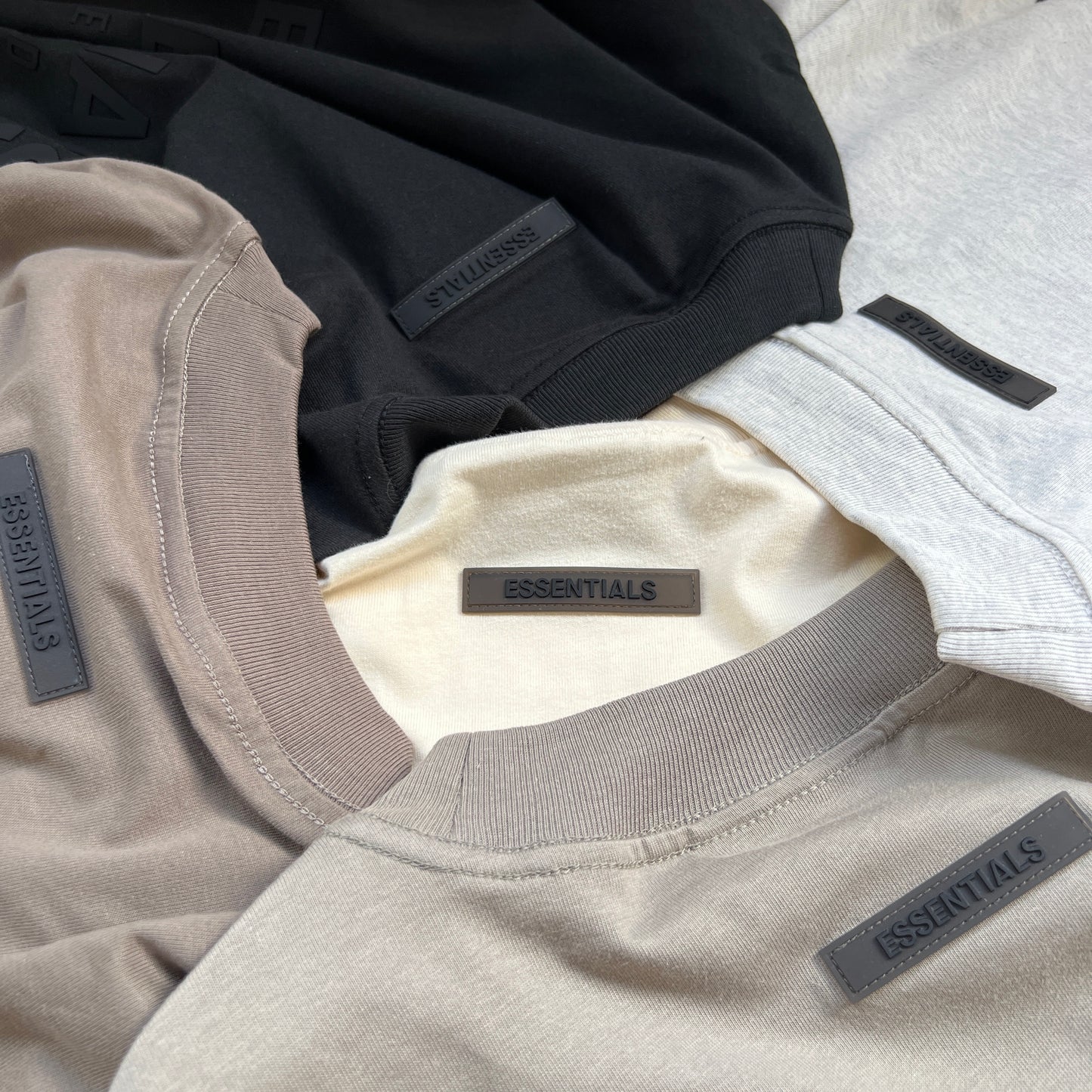 AMBERELLE Back Logo Long Sleeve Tee in light heather grey
