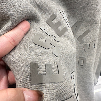 AMBERELLE 24FW Woven Hood Panel Fleece Hoodie in light heather grey