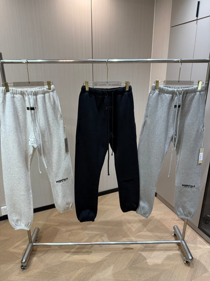 AMBERELLE Core Flocked Logo Sweatpants in light heather grey