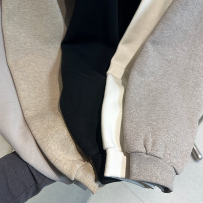 AMBERELLE Mock Neck Logo Sweatshirt in cream