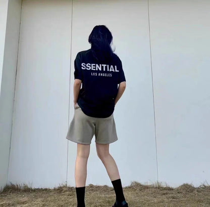 AMBERELLE Reflective Los Angeles Back Print T-Shirt in black