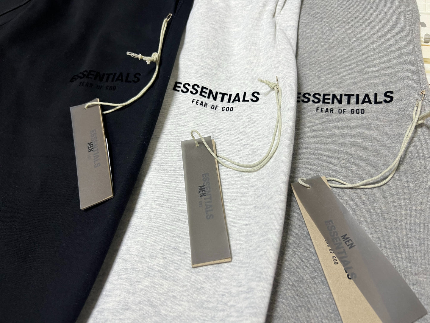 AMBERELLE Core Flocked Logo Straight Sweatpants in gray