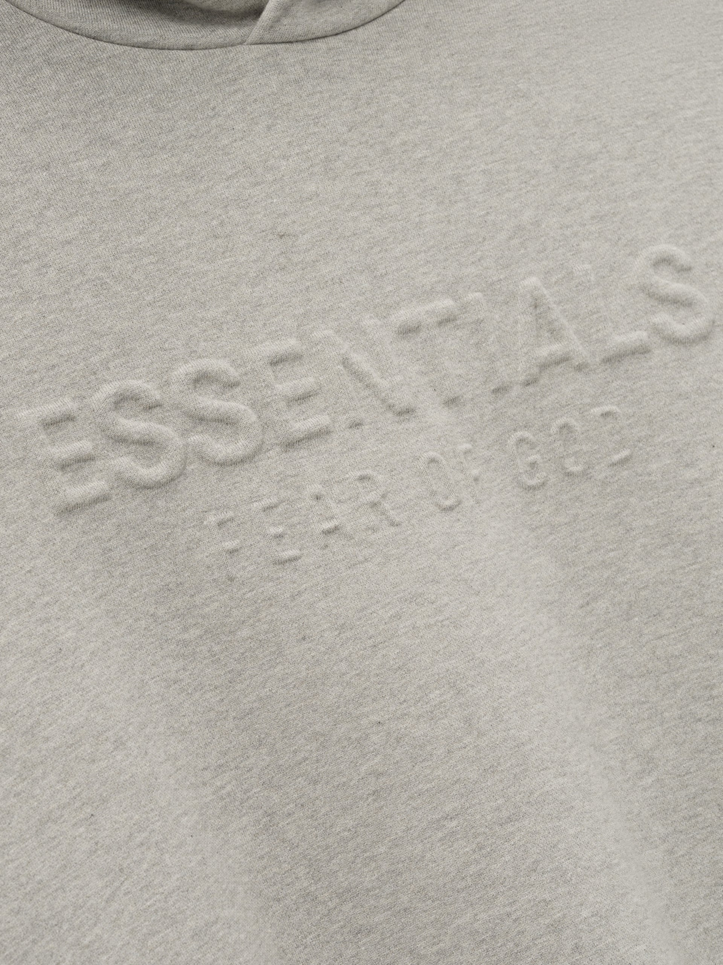 AMBERELLE Embossed Classic Fleece Hoodie in light heather grey
