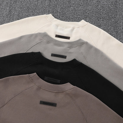 AMBERELLE Back Logo Raglan Crewneck Sweatshirt in light heather grey