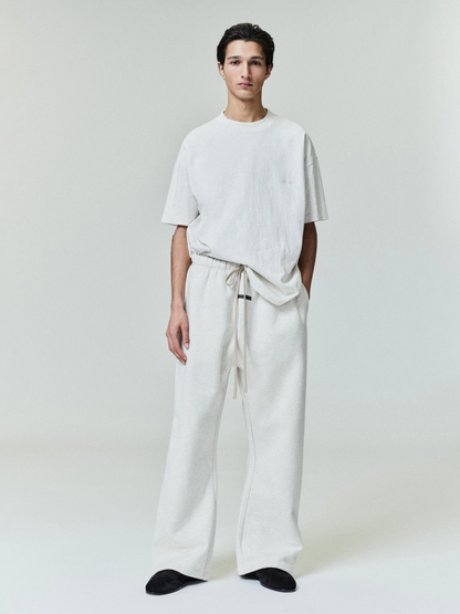 AMBERELLE Minimal Script Logo Boxy T-Shirt in gray