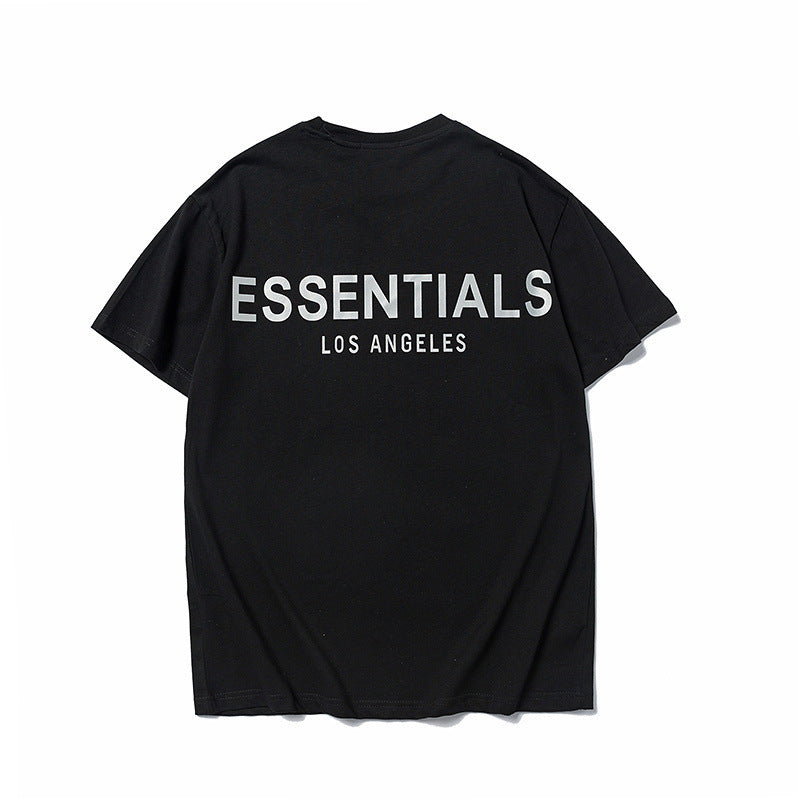 AMBERELLE Reflective Los Angeles Back Print T-Shirt in black
