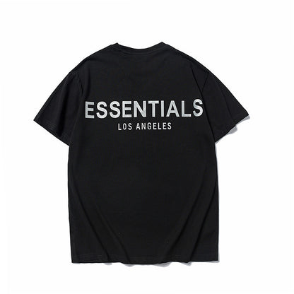 AMBERELLE Reflective Los Angeles Back Print T-Shirt in black