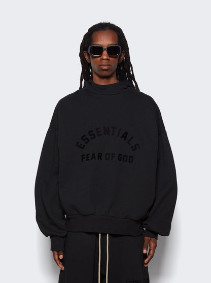 AMBERELLE Arched Logo Fleece Hoodie in black