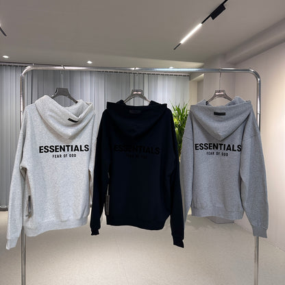 AMBERELLE Mini Flocked Logo Hoodie in cream