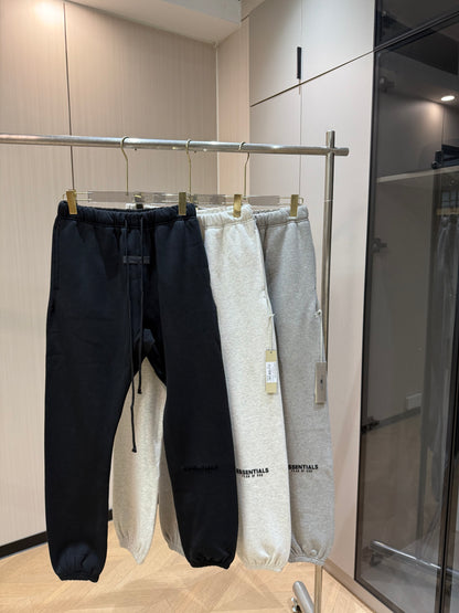 AMBERELLE Core Flocked Logo Sweatpants in light heather grey