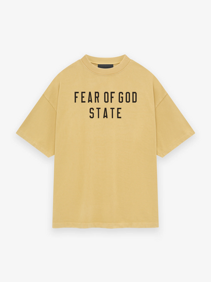 AMBERELLE State Letter Graphic Oversized T-Shirt in black