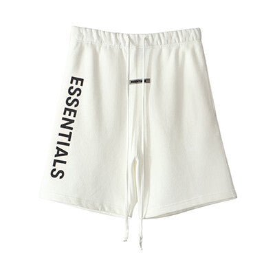 AMBERELLE Vertical Logo Fleece Sweatshorts in cream