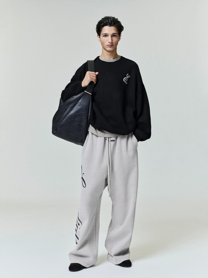 AMBERELLE Heavy Fleece Lounge Sweatpants in black