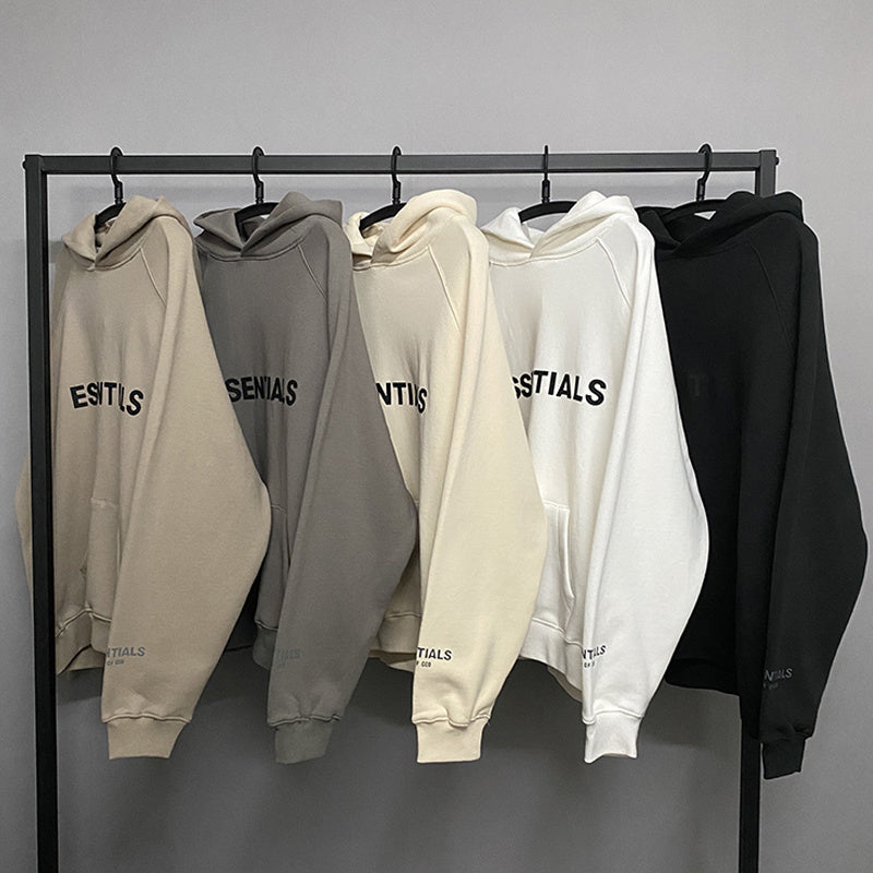 AMBERELLE Side Logo Oversized Fleece Hoodie in taupe