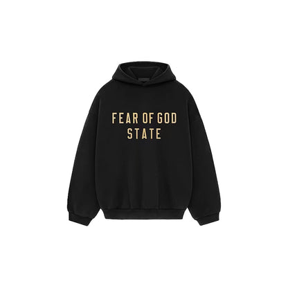 AMBERELLE Collegiate Graphic Fleece Hoodie in black