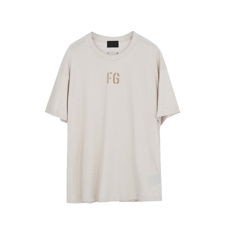 AMBERELLE Varsity Letter Oversized Short Sleeve T-Shirt in cream