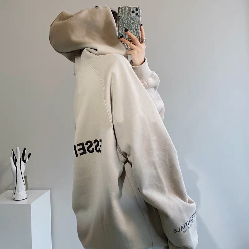 AMBERELLE Back Logo Fleece Hoodie in black
