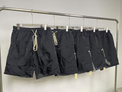AMBERELLE Nylon-Style Drawstring Shorts in black