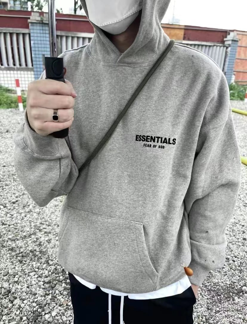 AMBERELLE Mini Flocked Logo Hoodie in cream