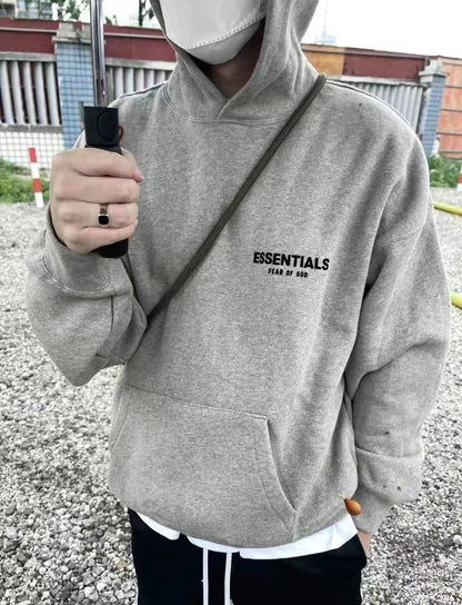 AMBERELLE Mini Flocked Logo Hoodie in cream