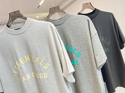 AMBERELLE Arc Logo Flocked Short Sleeve Tee in black