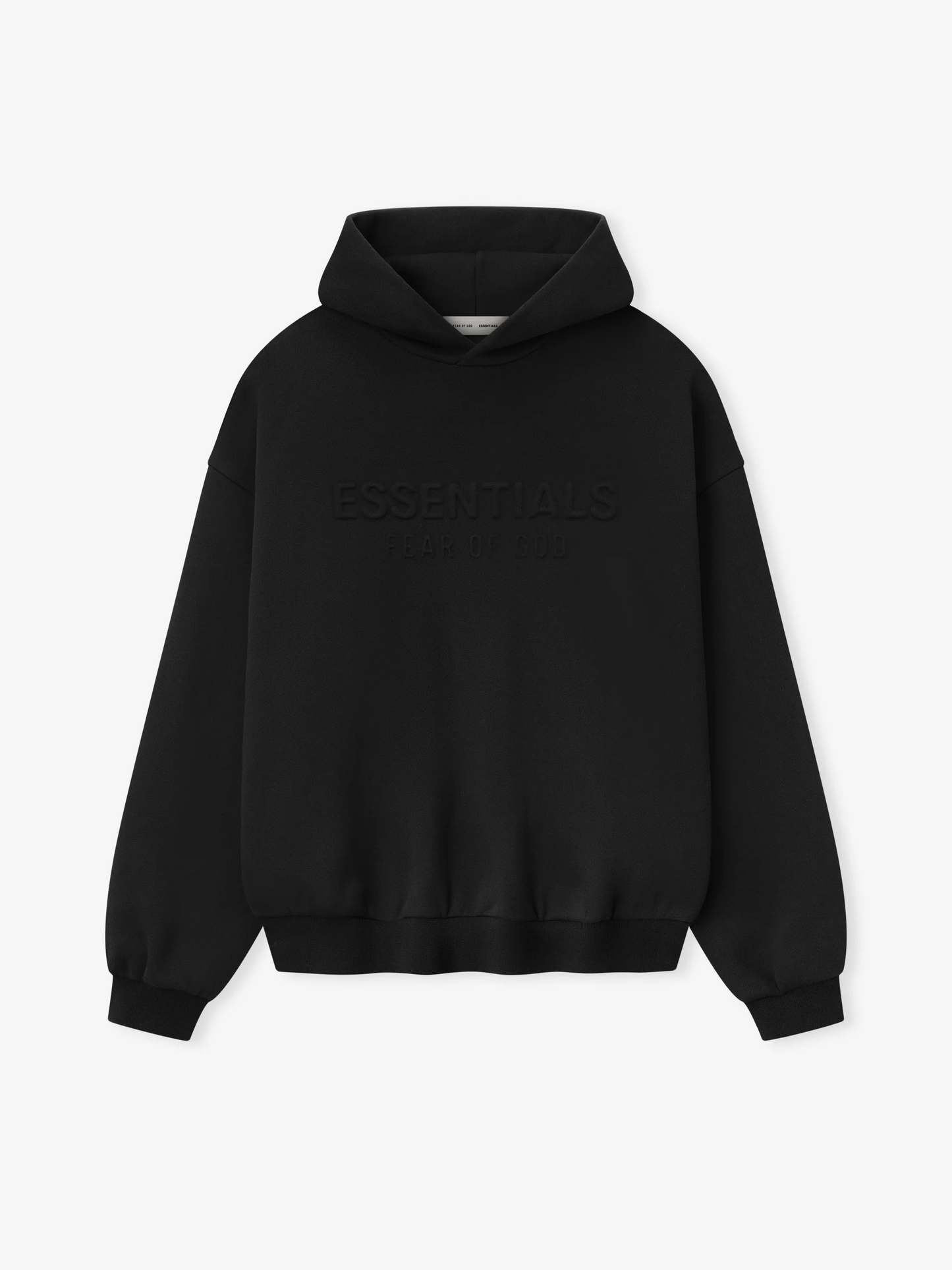 AMBERELLE Embossed Classic Fleece Hoodie in black