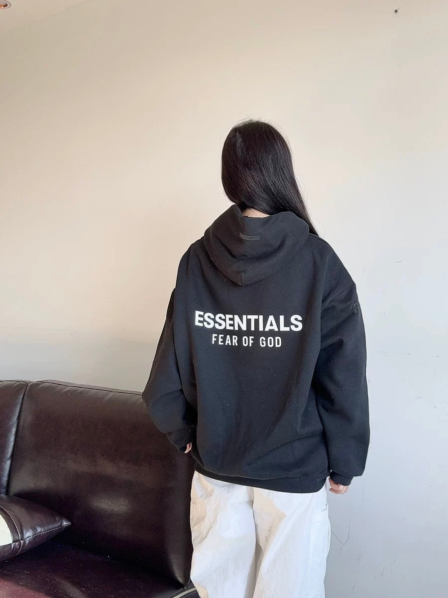 AMBERELLE Holiday Back Logo Fleece Hoodie in gray