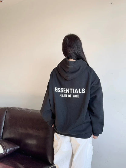 AMBERELLE Holiday Back Logo Fleece Hoodie in gray