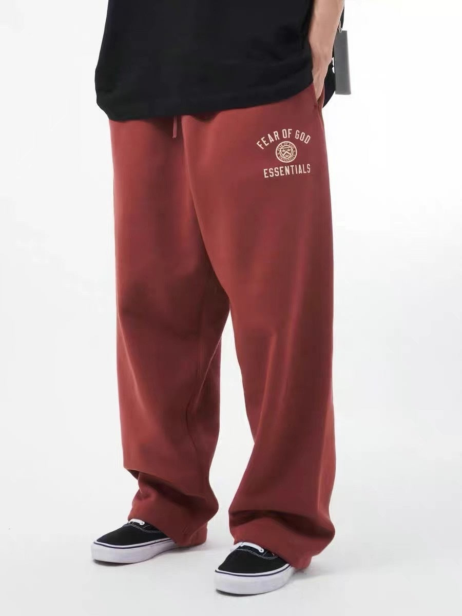 AMBERELLE Vintage Graphic Fleece Sweatpants in red