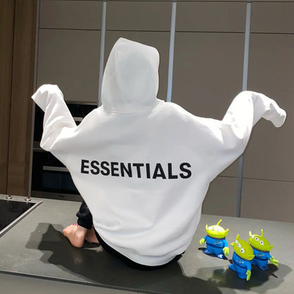 AMBERELLE Back Logo Oversized Fleece Hoodie in white
