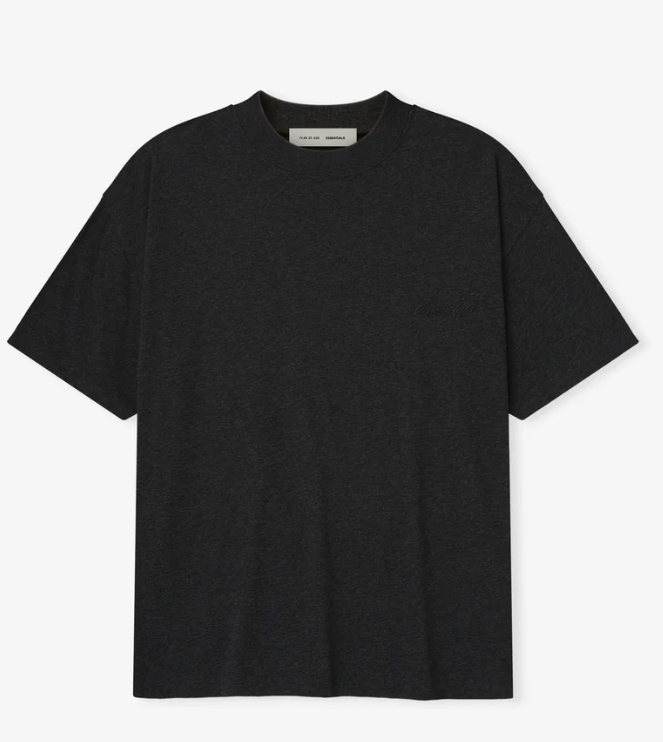 AMBERELLE Minimal Script Logo Boxy T-Shirt in black