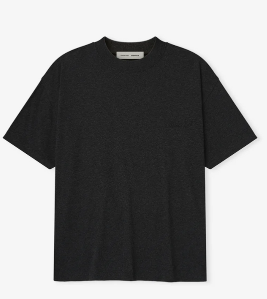 AMBERELLE Minimal Script Logo Boxy T-Shirt in black