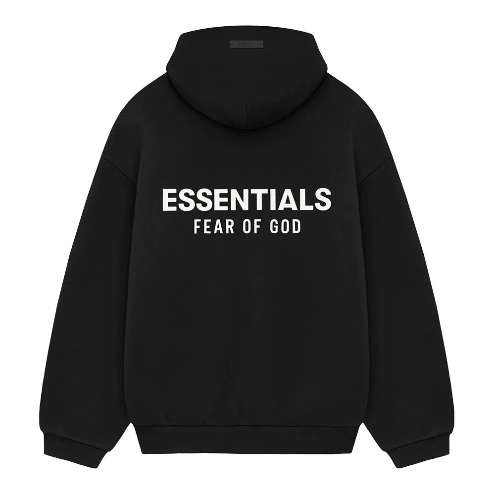AMBERELLE Holiday Back Logo Fleece Hoodie in black
