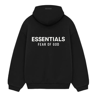 AMBERELLE Holiday Back Logo Fleece Hoodie in black