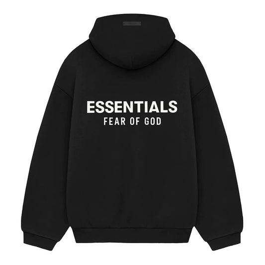 AMBERELLE Holiday Back Logo Fleece Hoodie in black