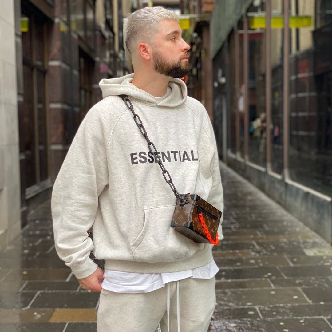 AMBERELLE Side Logo Oversized Fleece Hoodie in white