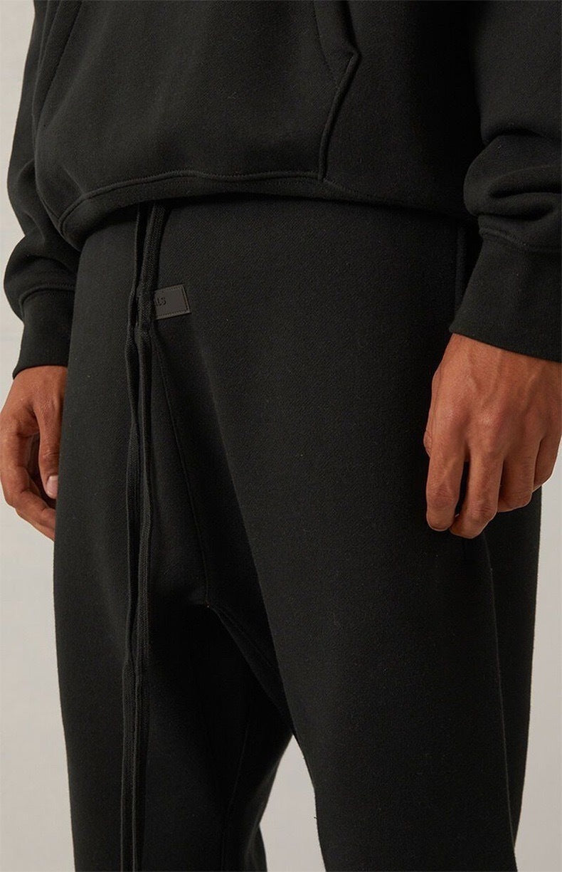 AMBERELLE Flocked Logo Tapered Joggers in black