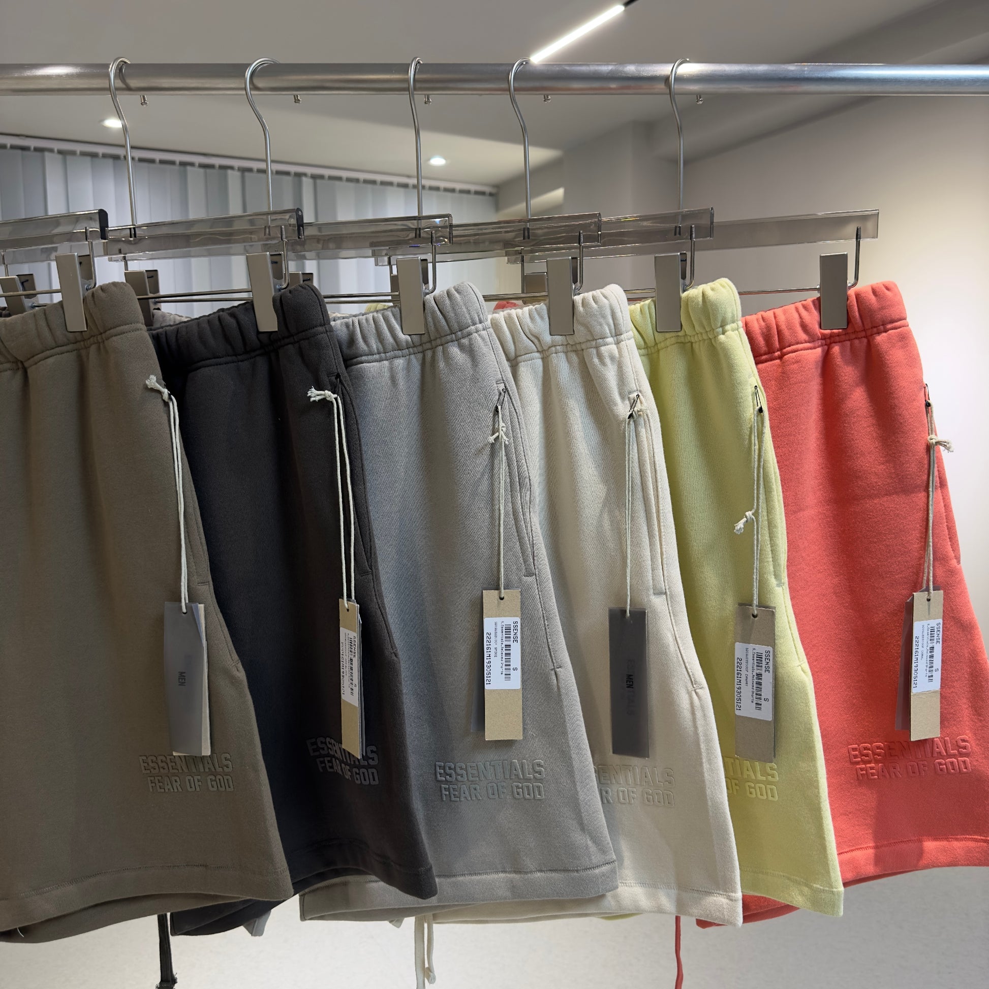 AMBERELLE Double Logo Fleece Drawstring Sweatshorts in taupe