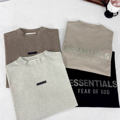 AMBERELLE Oversized Minimal Logo T-Shirt in light heather grey