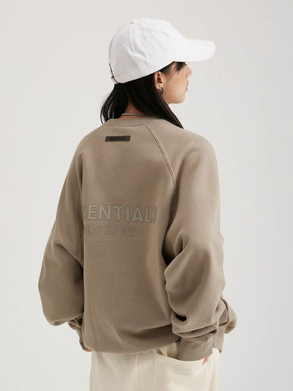 AMBERELLE Back Logo Raglan Crewneck Sweatshirt in black