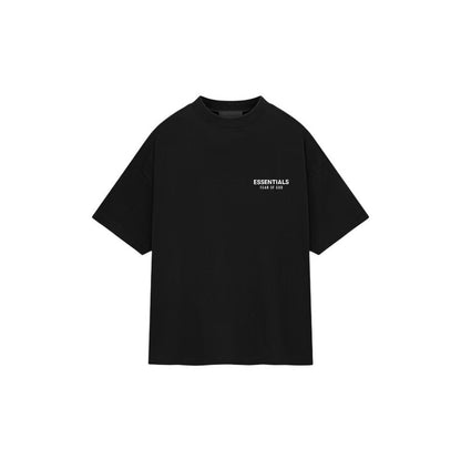 AMBERELLE Holiday Back Logo Short Sleeve Tee in light heather grey