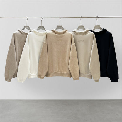 AMBERELLE FW23 Minimal Logo Fleece Hoodie in white