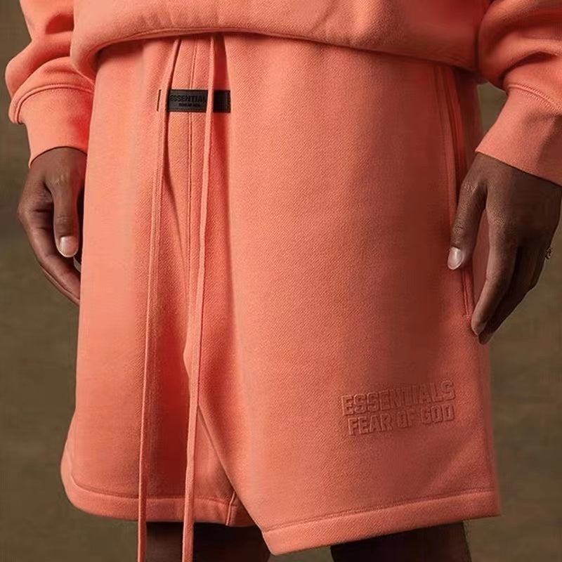 AMBERELLE Core Logo Fleece Sweatshorts in cream