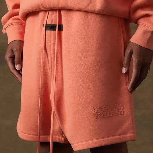 AMBERELLE Core Logo Fleece Sweatshorts in cream