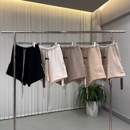 AMBERELLE Cloud Plush Logo Sweatshorts in dark taupe