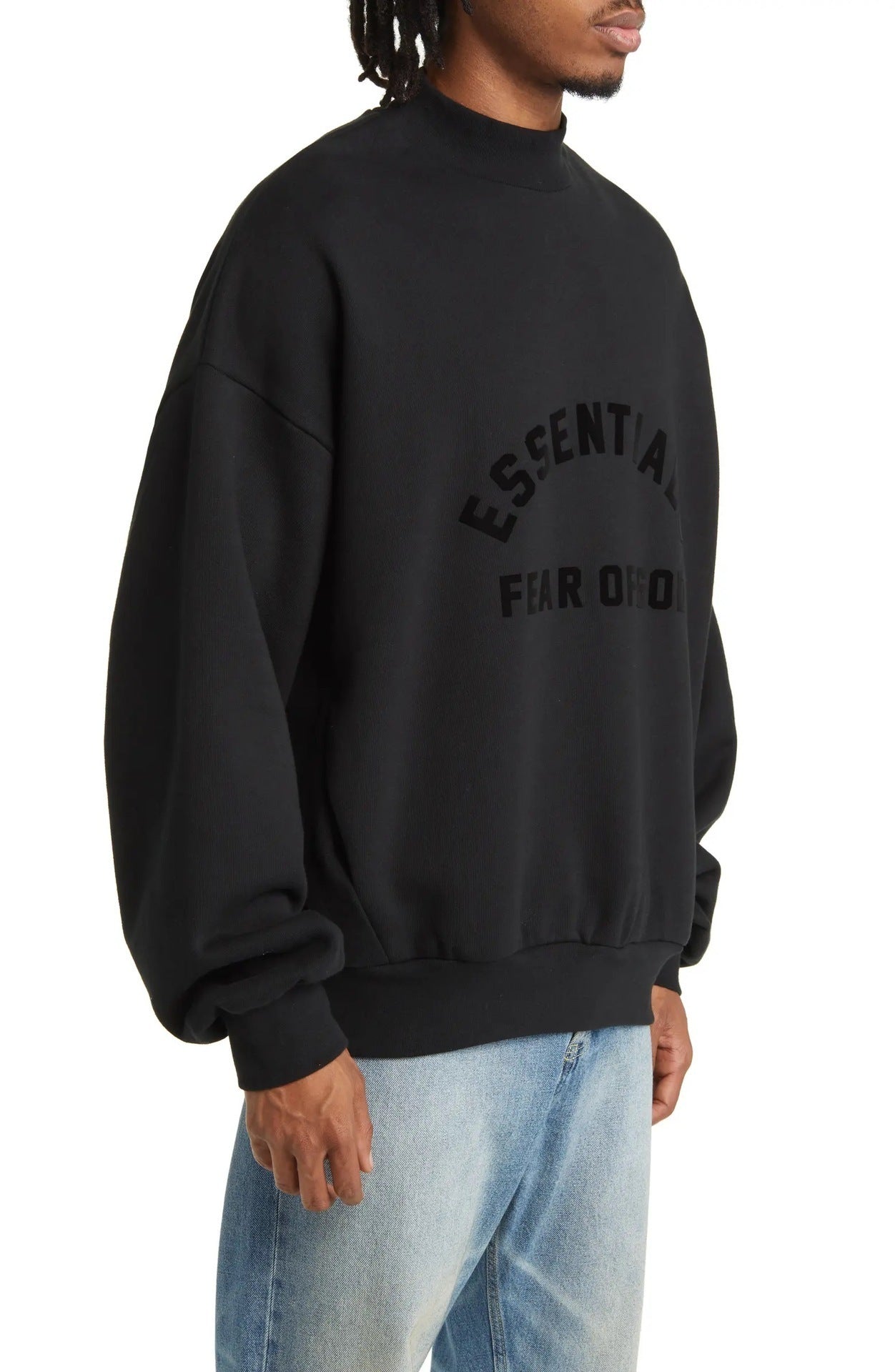 AMBERELLE Tonal Arc Logo Fleece Sweatshirt in black
