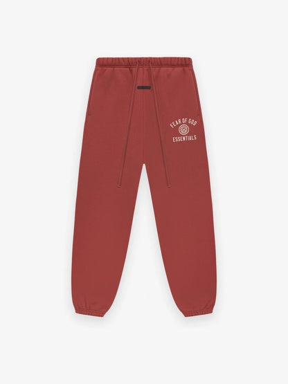 AMBERELLE Vintage Crest Fleece Jogger Sweatpants in red