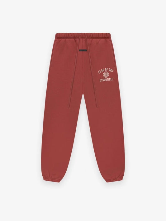 AMBERELLE Vintage Crest Fleece Jogger Sweatpants in red