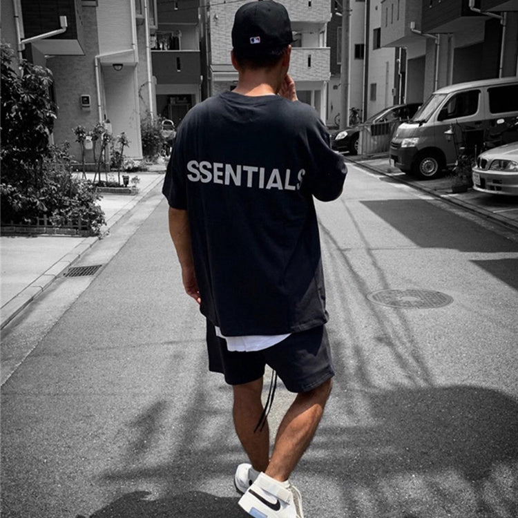 AMBERELLE Reflective Back Logo Oversized T-Shirt in black