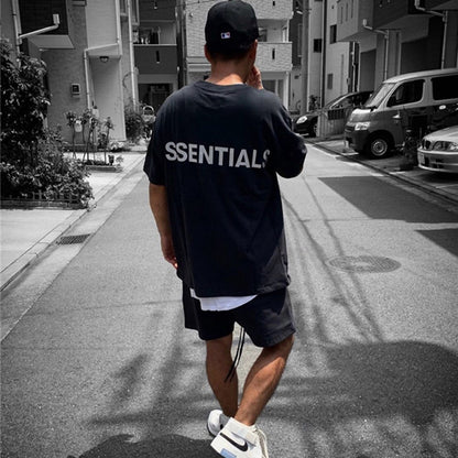 AMBERELLE Reflective Back Logo Oversized T-Shirt in black